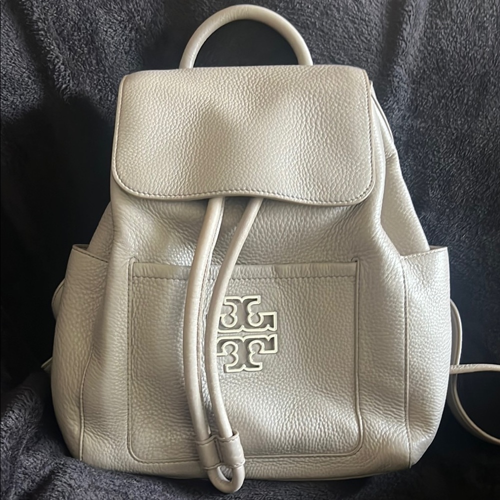 Tory Burch Gray Backpack with Structured Design